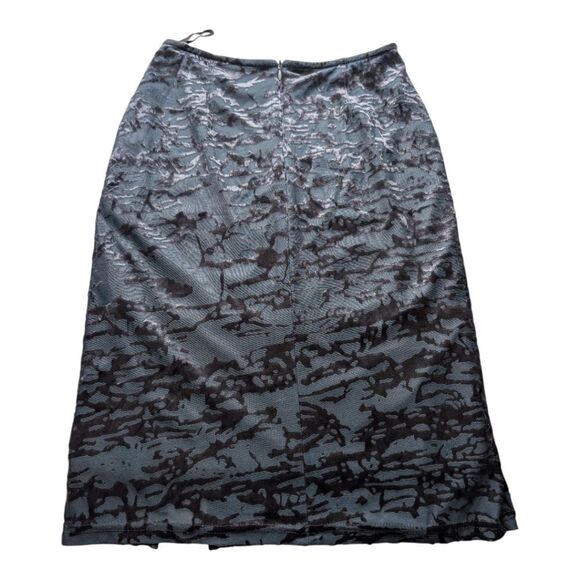 Grey Black Burnout Velvet Party Skirt Size S - Picture 4 of 12